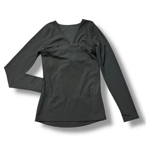 LALABU Soothe Shirt Womens Large Long Sleeve Gray Baby Wearing Carrier